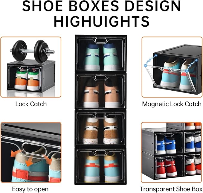 12 Pack Large Shoe Storage Box, Shoe Containers