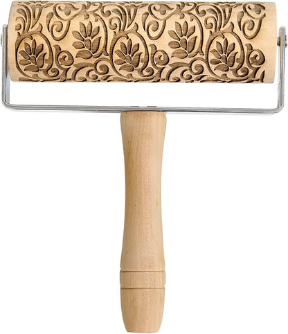 Mrs. Anderson’s Baking Mini Embossing Rolling Pin, Floral Scroll Design