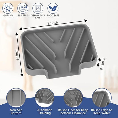JACZZO Silicone Soap Dish for Shower and Bathroom