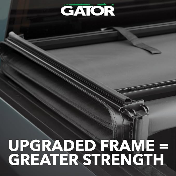 Gator Soft Tri-Fold Truck Bed Tonneau Cover w/Gear Straps | Fits 2019-2026 Chevy/GMC Silverado/Sierra 1500 New Body Style (w/o Carbon Pro Bed, fits Multi-Pro/Multi-Flex Tailgate) 8' Bed (96.25)