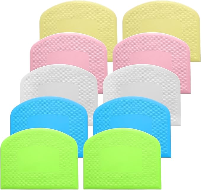 10 Pcs Plastic Bench Scraper for Baking