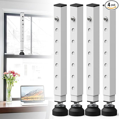 Gadgetzan 4 Pack Window Security Bars Adjustable 11"-18", Portable Short