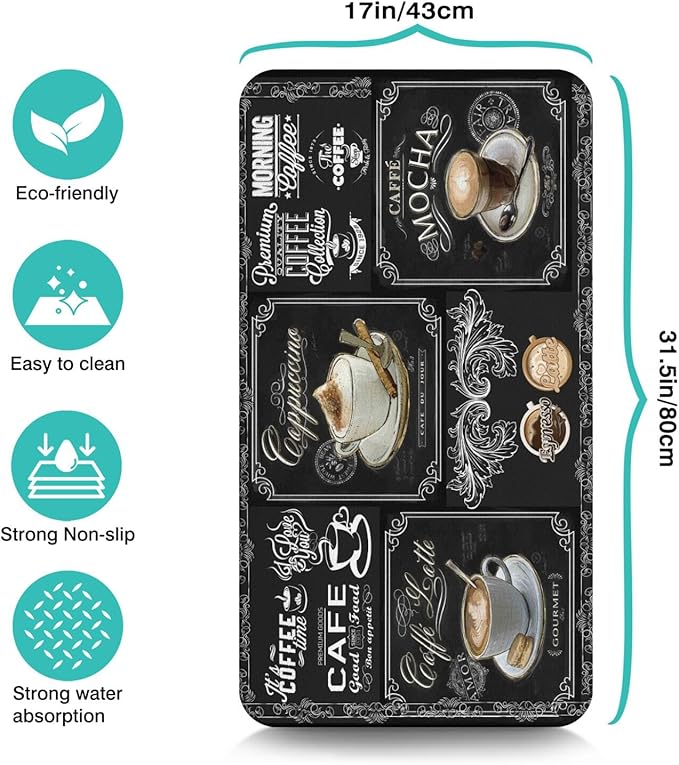 Coffee Mat 17inx31.5in, Coffee Bar Mat