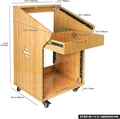 Sound Town DIY Solid Carbonized Bamboo Studio Rack