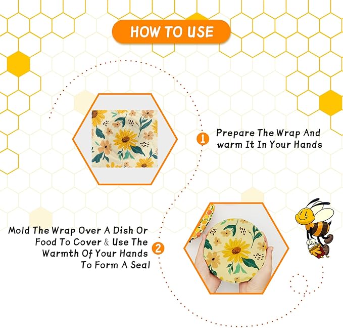 Beeswax Wrap, 9 Pack Eco-Friendly Beeswax Wraps