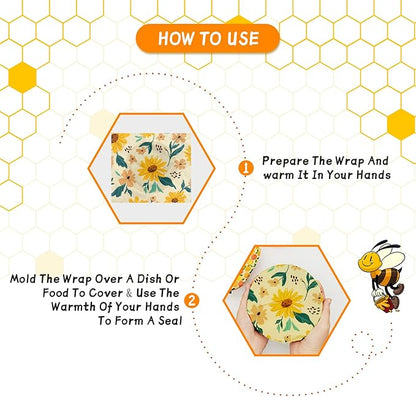 Beeswax Wrap, 9 Pack Eco-Friendly Beeswax Wraps
