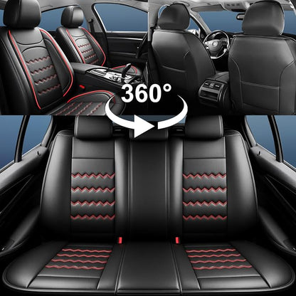 Car Seat Covers Fit for Chevrolet/Chevy Trailblazer 2021-2026, Full Coverage Leather Waterproof Breathable Seat Covers, Automotive Seat Protectors, Airbag Compatible, (2 Front Seats, Red Black)