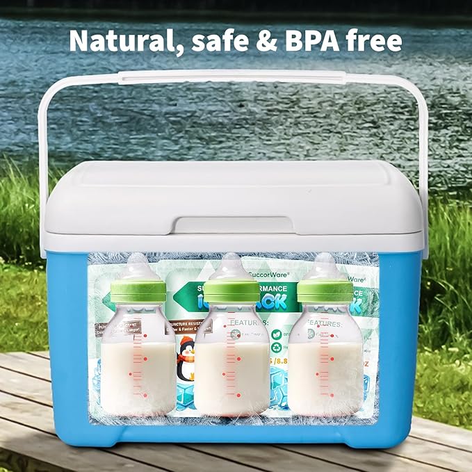 5 Packs Reusable Ice Packs for Lunch Boxes - 12+ Hour Cooling Ice Gel Pack for Camping, Beach, Office - Ice Packs for Cooler Bag, Cooler Backpacks