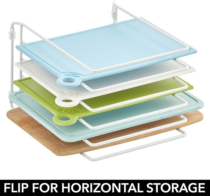 mDesign X-Large Steel Storage Tray Organizer Rack