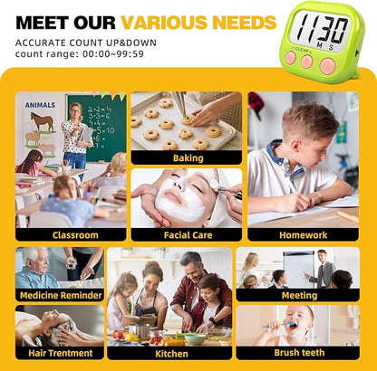 Classroom Timers for Teachers Kids Large Magnetic Digital Timer 4 Pack