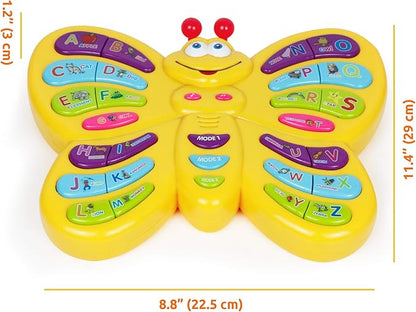 Preschool ABC Learning Toy, Interactive Educational Butterfly Toy for Toddlers, Animal Sounds & Music, Early Development See and Say Baby Toys for 3 Year Old Boys & Girls