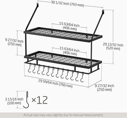 KES 30-Inch Kitchen Pot Rack
