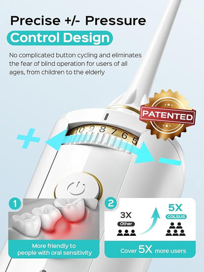 COSLUS Portable Water Flosser for Teeth: 10 Pressure Settings Professional