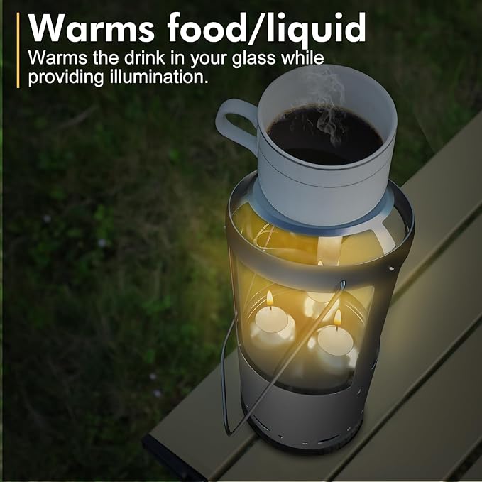 Candle Lantern, Camping Gear for Campers and Emergency Use, Without Candles (Silver)
