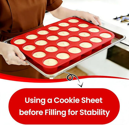 CAKETIME Silicone Mini Muffin Pan 3 Pack 24 Cups Nonstick Mini Cupcake Pan