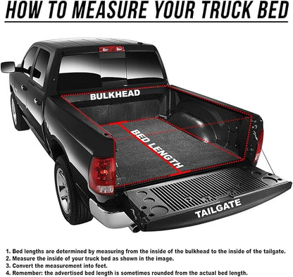 DNA Motoring Truck Bed Soft Tri-Fold Adjustable Tonneau Cover Compatible with C1500 C2500 C3500 K1500 K2500 K3500 6.5Ft Fleetside Bed, TTC-TRISOFT-032