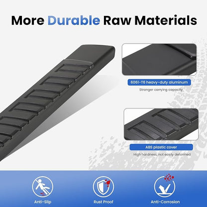 PZ 6" Running Boards Anti-Slip Side Steps Compatible with Chevy Silverado/GMC Sierra 1500 Double Cab 2019-2025, 2020-2025 for 2500HD 3500HD,500LBS No Drill Truck Running Boards Direct Fit Nerf Bar