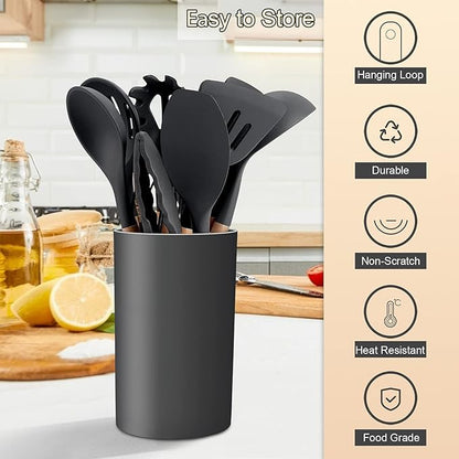 Kitchen Utensils Set of 12, E-far Silicone Cooking Utensils