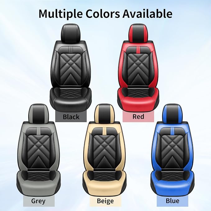 Blazer Seat Covers Fit for Chevrolet/Chevy Blazer 2019-2026, Full Coverage Leather Waterproof Breathable Seat Covers, Automotive Seat Protectors, Airbag Compatible, (2 Front Seats, Black Beige)