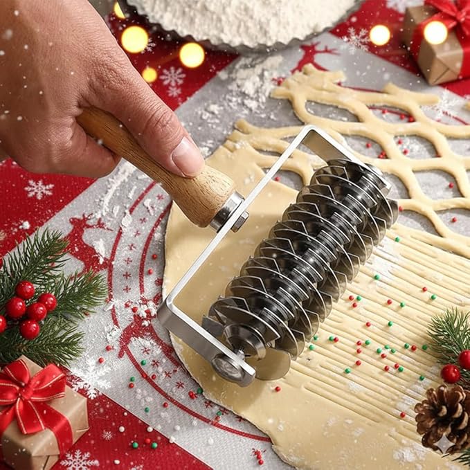 Pastry Lattice Roller Cutter, Stainless Steel Multi-Wheel Dough Cutter