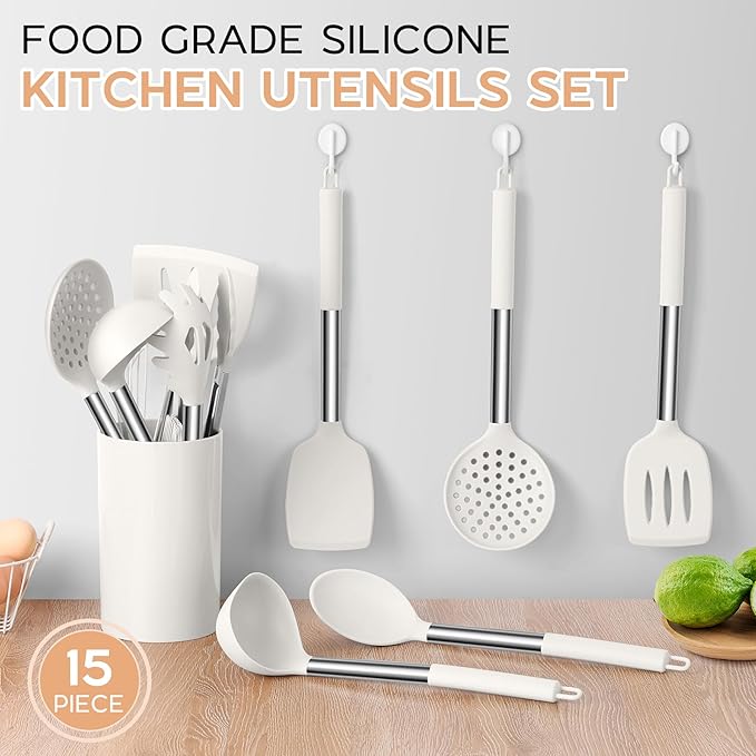 Onader Silicone Kitchen Utensils Set, Includes Heat Resistant Spatula Turner
