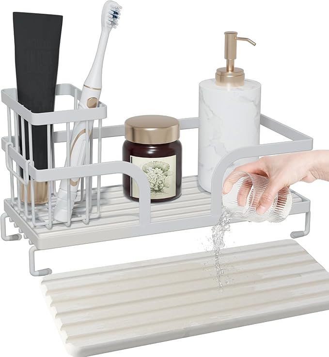 Bathroom Counter Organizer, Perfume Tray, Stone Drying Mat