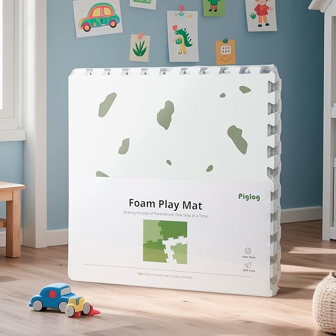 Baby Foam Play Mat-72”x 48” Baby Playmat,6-Piece Interlocking Foam Floor Tiles,Waterproof Crawling Mat,Puzzle Mat for Infants and Toddlers,Non Toxic Play Mat for Baby Tummy Time Mat(Spot)