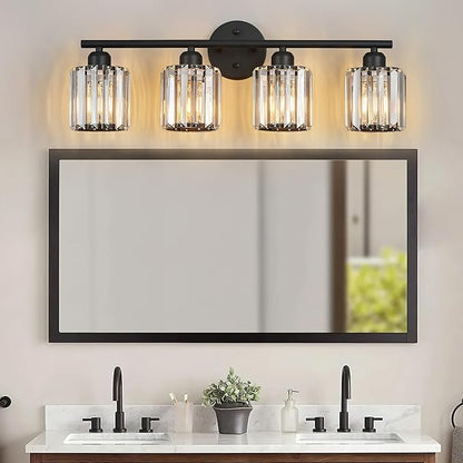 FDPBY Modern 4 Light Crystal Vanity Light, Compatible