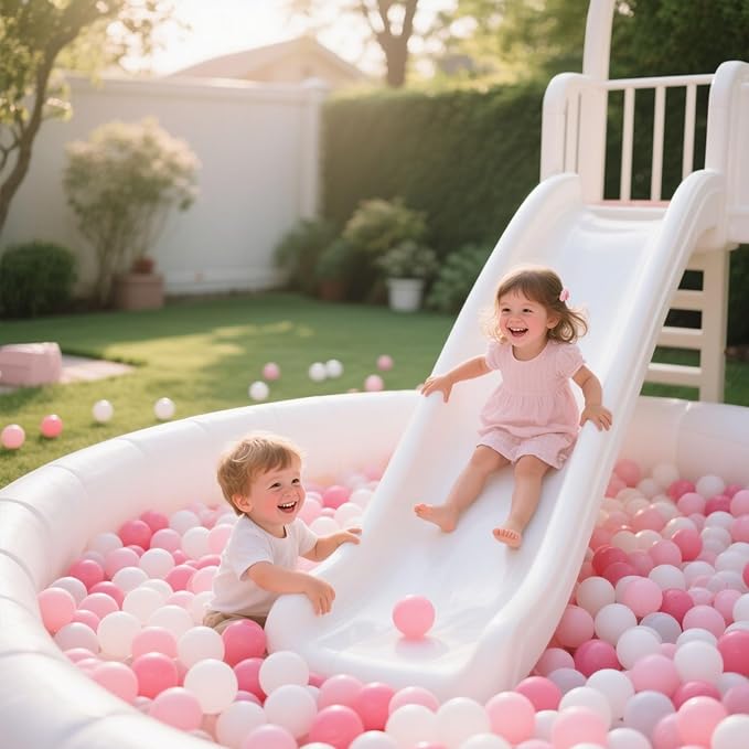 GOGOSO Ball Pit Balls 100 PCS for Toddles, Kids Plastic Balls for Ball Pit, Pool, Pink Party Accessories, Birthday Decoration, Crush Proof and Durable with Storage Bag