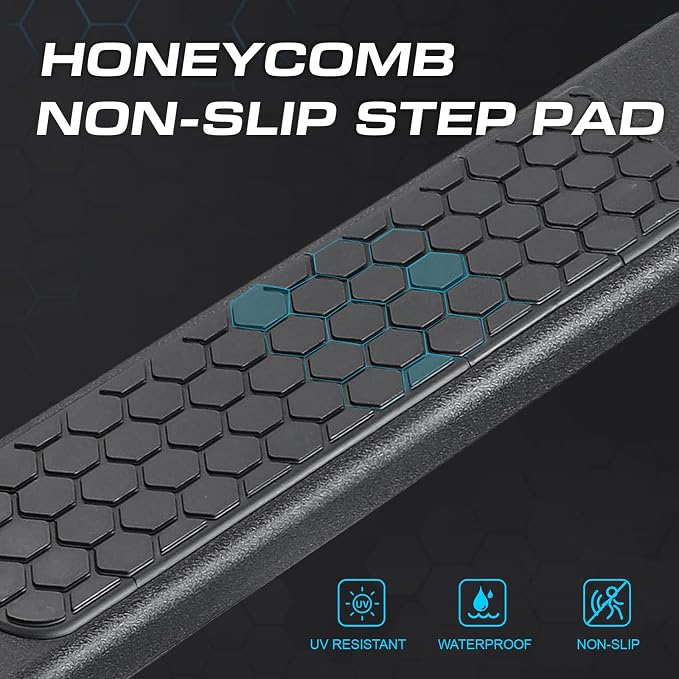 COMNOVA Side Steps Running Boards Compatible with 2019-2026 Dodge Ram 1500 (excl. Classic/2500/3500) Crew Cab New Body Style. 6.5 Inch Ram Rock Sliders Nerf Bars with Honeycomb Step Pad.