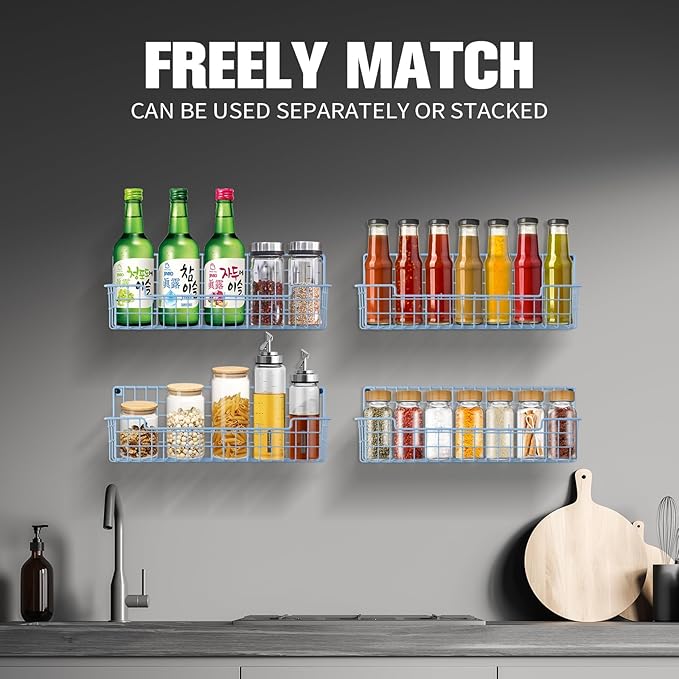 Spice Rack Wall Mount, Wall Spice Organizer