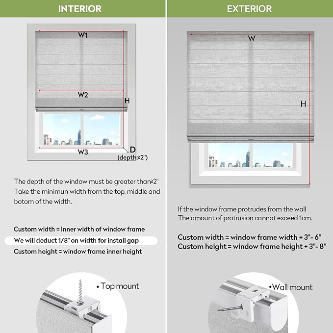 ZSTARR Smart Roman Shades Rechargeable Motorized Blinds