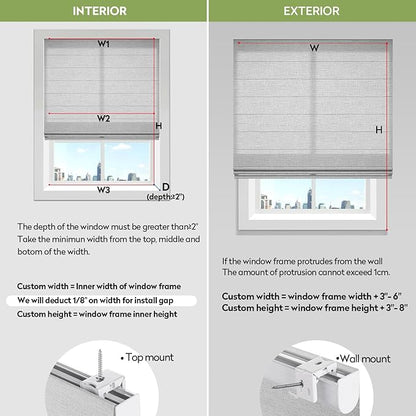 ZSTARR Smart Roman Shades Rechargeable Motorized Blinds