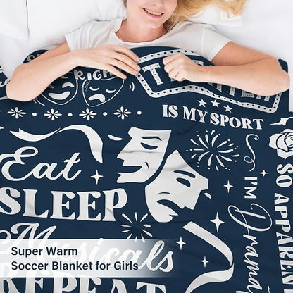 Broadway Blanket Gifts, Musical Theater Gifts for Lovers, Broadway Musical Gift for Theater Kids, Christmas Birthday Gift Blanket for Women Men, 50" x 60"