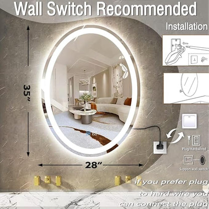 28 x 36 Inch Oval LED Vanity Mirror