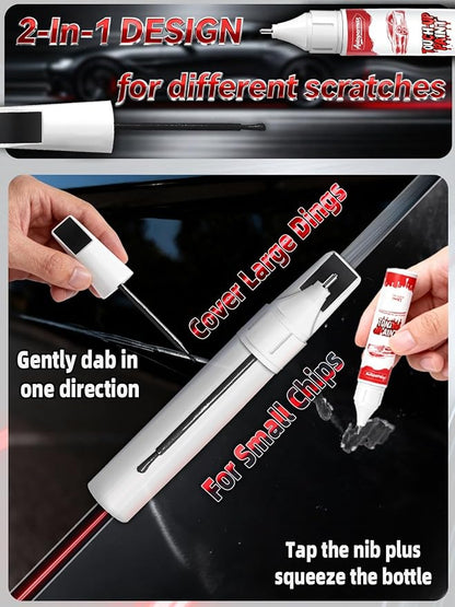 Black Car Touch Up Paint, Exact Color Match Car Scratch Repair Kit, Quick & Easy Fix Chips and Nicks Scuff(WA8555/848 Black)