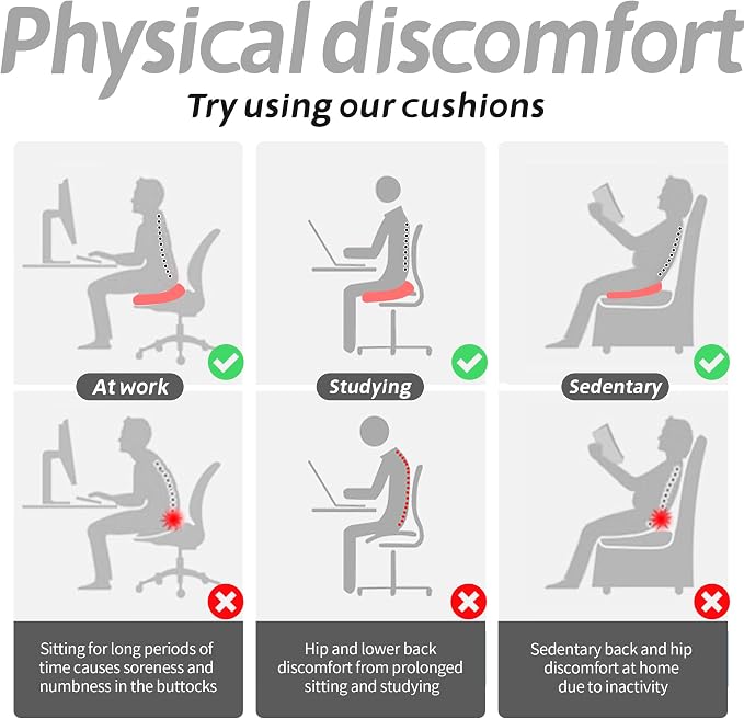 Car Booster Thick Height Adjustable Seat Cushion with Breathable Mesh Cover, Portable Seat Cushion for Driving, Office Chairs Wheelchairs Trucks SUV's and Home Use Gray