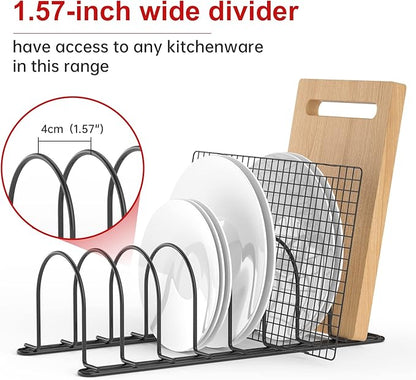 JAQ Pan Organizer Rack for Cabinet, Pot Lid Holder & Baking Sheet Organizer