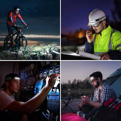 Lepro LED Headlamp Rechargeable - Super Bright Motion Sensor Head lamp with 1200 mAh Battery, 230°COB Wide Beam & Adjustable Spotlight, IP44 Waterproof Headlight for Camping, Hiking, Running, 2 Pack