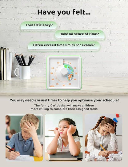 LIORQUE 60 Minute Visual Timer for Kids, Visual Countdown Timer for Classroom