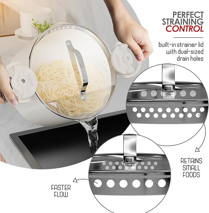 Eatex Pasta Pot with Strainer Lid