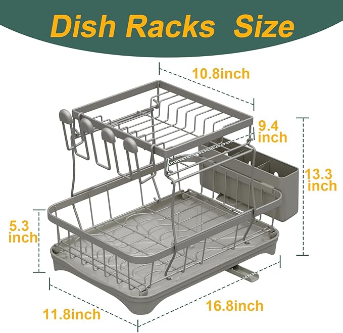 LIYI Dish Drying Rack, Large Dish Rack