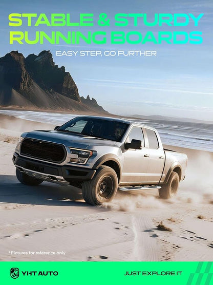 YHTAUTO 4 Inch Running Boards Side Steps Fit 2015-2026 Chevy Colorado & GMC Canyon (Crew Cab) Oval Straight Stainless Steel Polished Chrome, Truck Side Step Rails Off-Road Accessories