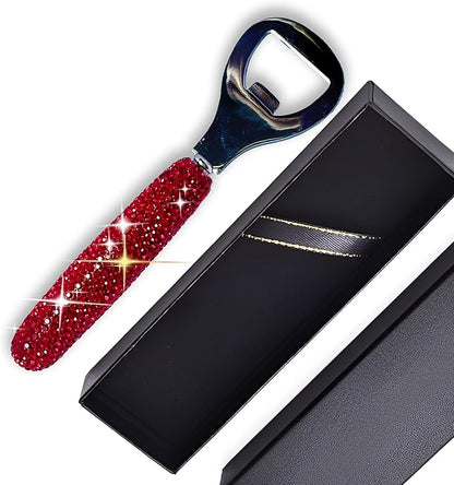 Handcrafted Red Crystal Bling Beer Opener – Sparkle Diamond Bottle Openers