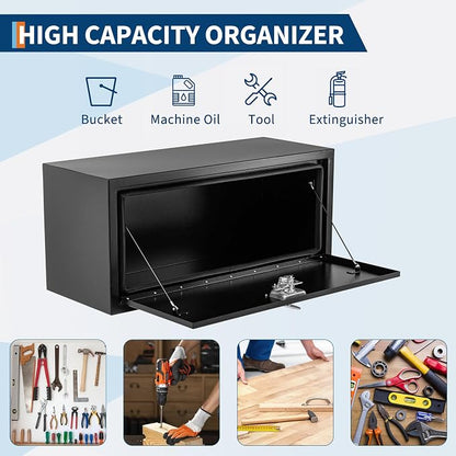 Garvee Black Steel Truck Bed Tool Box, Trailer Tongue Box, Truck Storage Organizer Tool Chest For Truck Bed, RV, Trailer (14 * 16 * 36-Black)