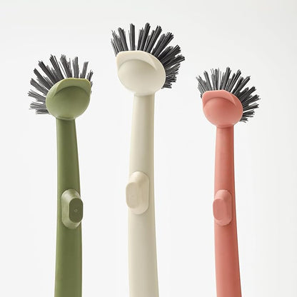 Earth & Mango Magnetic Dish Brush & Scraper, Snaps to Sink, Non-Scratch