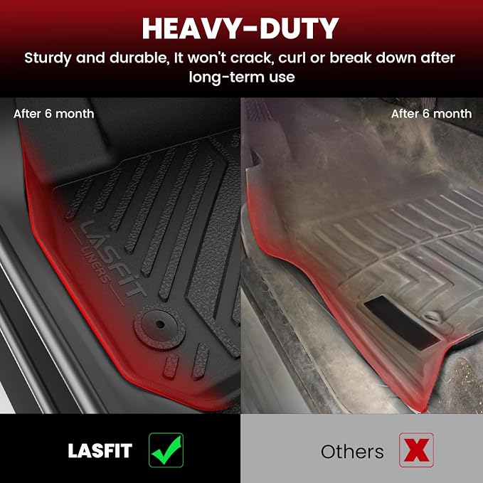 LASFIT Floor Mats & Cargo Mat for Toyota Corolla 2020-2026(for Sedan), TPE All Weather Protection Rubber Car Liners Custom Fit for Corolla Accessories 1st & 2nd Row & Trunk Mats, Black