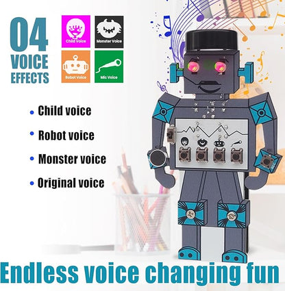 Soldering Robot Recording and Voice Changing DIY Kit Electronic Soldering Project Practice Kit Cool Sound Effects Fun STEM Kit for Family and Friends