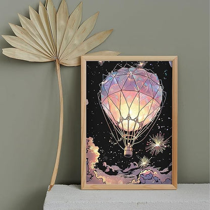 Scratch Paper Art for Adults-Glow in The Dark Scratch Painting Craft Kit (8 Sheets A4)|DIY Foil Engraving Art Set|Stress Relief Gift for Travel Lovers,Craft Lovers,Home Decors (Fireworks)