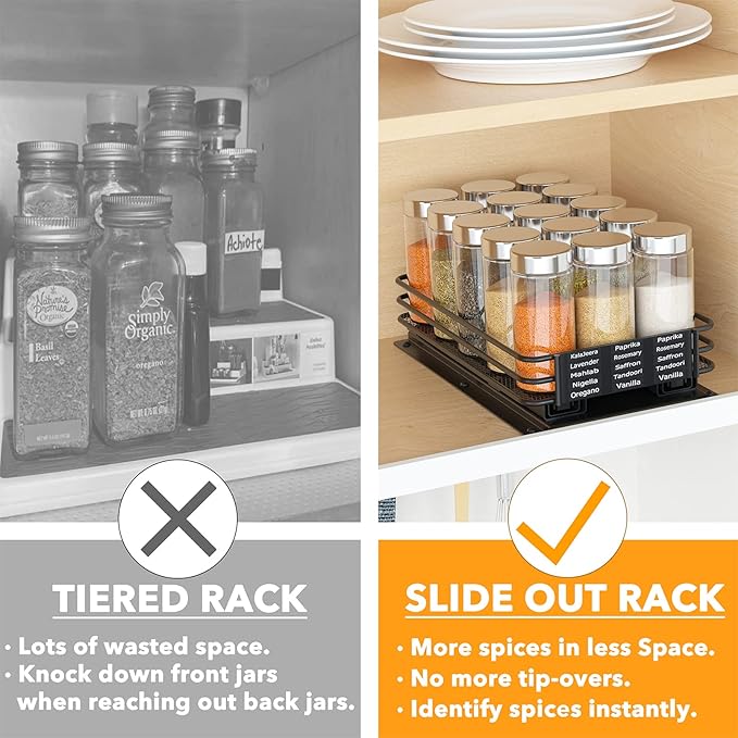 SpaceAid Pull Out Spice Rack Organizer